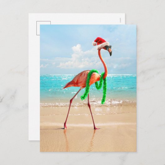 Kerstmis op het strand uitnodiging briefkaart (Voorkant / Achterkant)