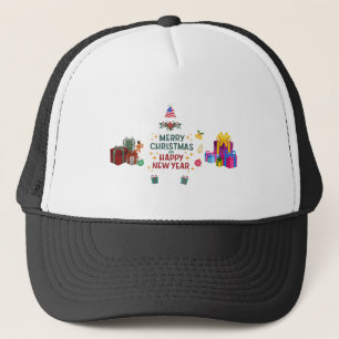 Kerstmis op maat gemaakte schuimtruckershoed, Wit Trucker Pet