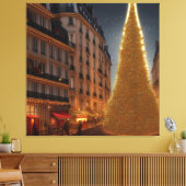 Kerstmis op Paris Street Print (Insitu (Woonkamer))