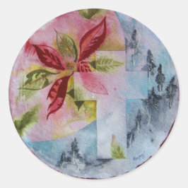 Kerstmis op Rode Sticker