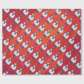 Kerstmis op rood cadeaupapier (Vlak)