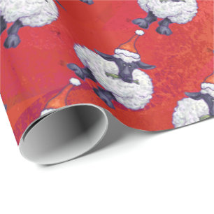 Kerstmis op rood cadeaupapier