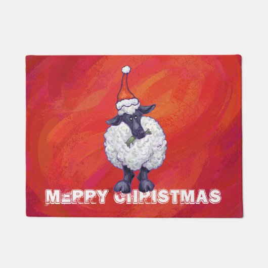 Kerstmis op rood deurmat (Voorkant)