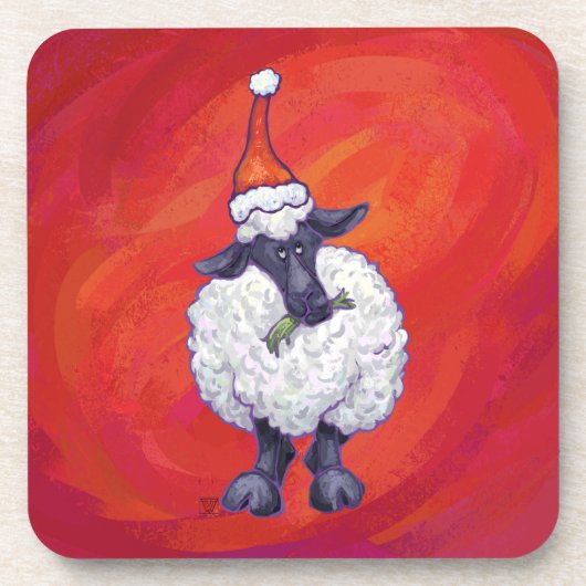 Kerstmis op rood drankjes onderzetter (Voorkant)