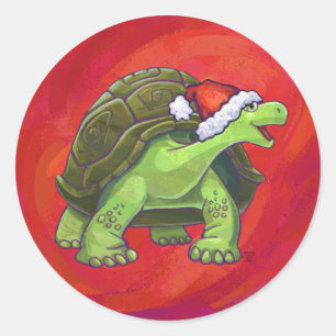 Kerstmis op rood ronde sticker