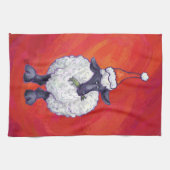 Kerstmis op rood theedoek (Horizontaal)