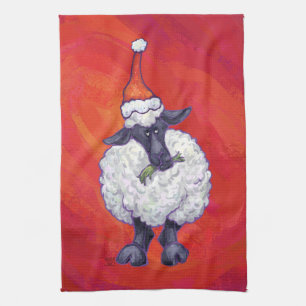 Kerstmis op rood theedoek