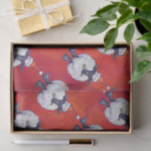 Kerstmis op rood tissuepapier (Geschenk)