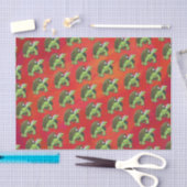 Kerstmis op rood tissuepapier (Craft)