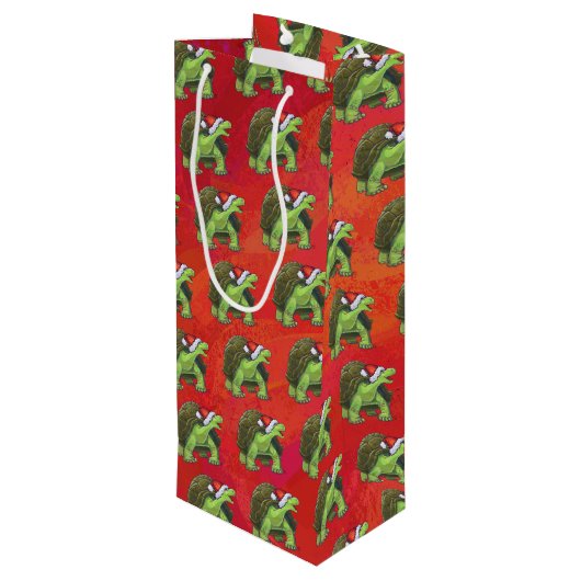 Kerstmis op rood wijn cadeautas (Achterkant Gekanteld)