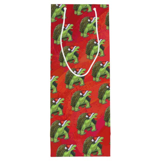 Kerstmis op rood wijn cadeautas (Achterkant)