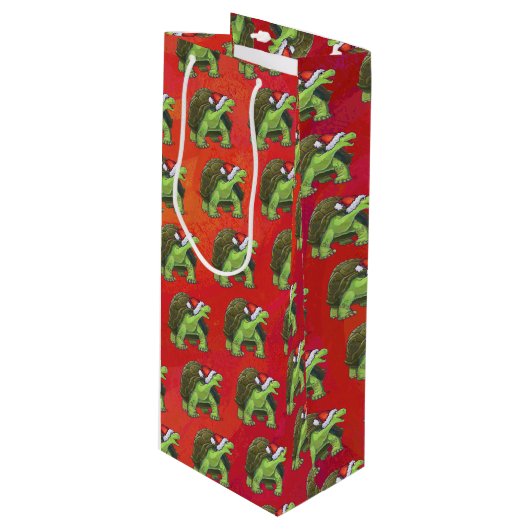 Kerstmis op rood wijn cadeautas (Voorkant Gekanteld)