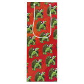 Kerstmis op rood wijn cadeautas (Voorkant)