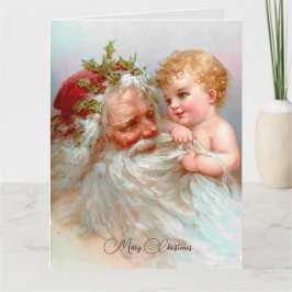 Kerstmis op vintage Santa wijze Kaart
