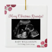 Kerstmis opa zwangerschap echo keramisch ornament (Achterkant)