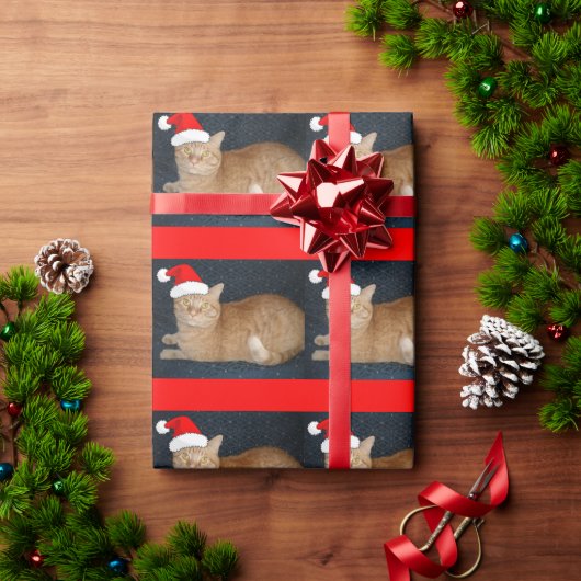 Kerstmis Oranje Tabby Cat Cadeaupapier (Feestdagen Geschenken)