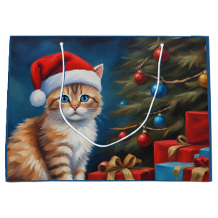 Kerstmis Oranje Tabby Kitten Groot Cadeauzakje