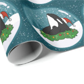 Kerstmis Orca Killer Whale Cadeaupapier (Rol Hoek)