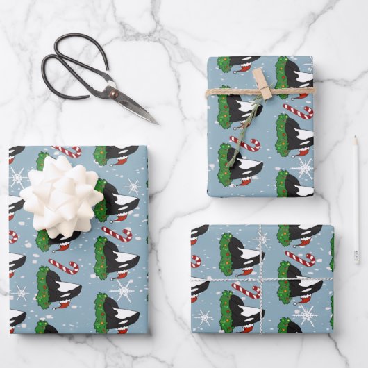 Kerstmis Orca Killer Whale Inpakpapier Vel (Voorkant)