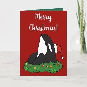 Kerstmis Orca Killer Whale Kaart