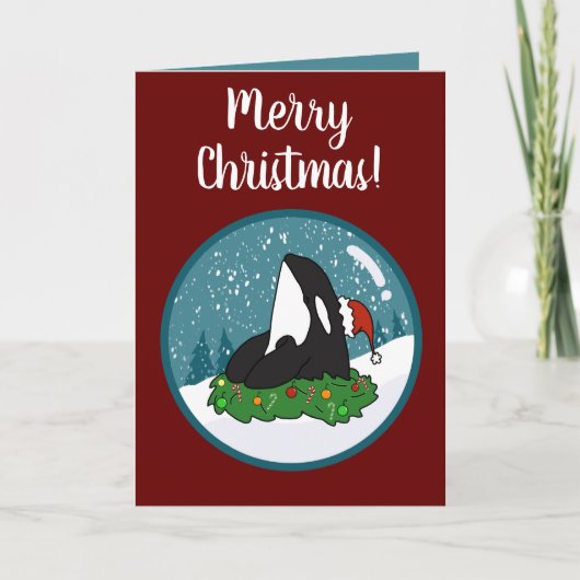 Kerstmis Orca Killer Whale Kaart (Voorkant)