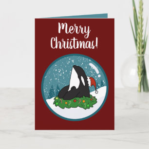 Kerstmis Orca Killer Whale Kaart