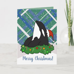 Kerstmis Orca Killer Whale Kaart