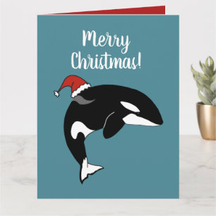 Kerstmis Orca Killer Whale Kaart