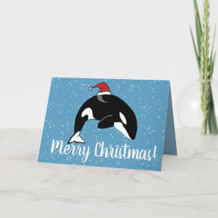 Kerstmis Orca Killer Whale Kaart