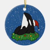 Kerstmis Orca Killer Whale Keramisch Ornament (Voorkant)