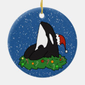 Kerstmis Orca Killer Whale Keramisch Ornament (Achterkant)
