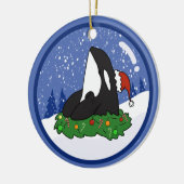 Kerstmis Orca Killer Whale Keramisch Ornament (Links)