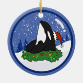 Kerstmis Orca Killer Whale Keramisch Ornament (Achterkant)