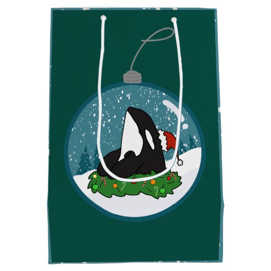 Kerstmis Orca Killer Whale Medium Cadeauzakje (Achterkant)