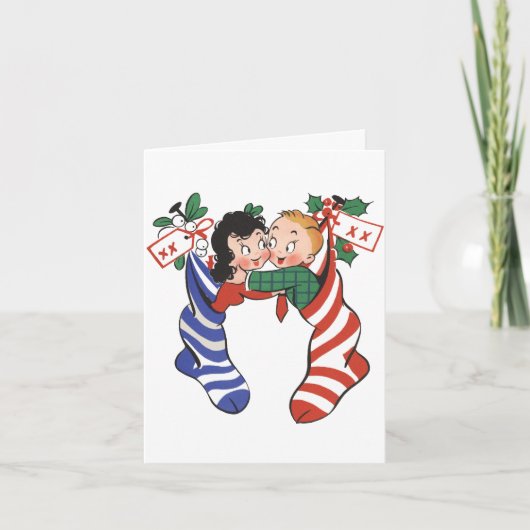 Kerstmis Oud Kerstmiskaart Bedankkaart (Voorkant)