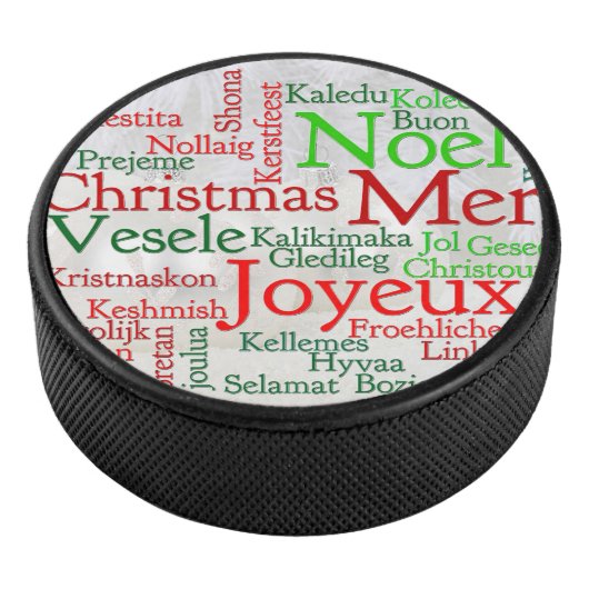 Kerstmis over de hele wereld hockey puck (3/4)