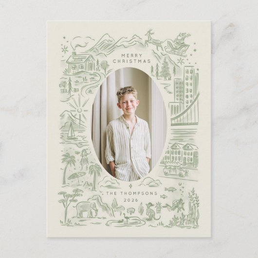 Kerstmis over de hele wereld | vakantieganger briefkaart (Voorkant)