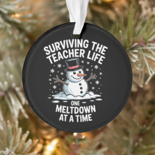 Kerstmis Overlevende Leraar Leven Ineenstorting Xm Ornament