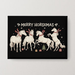 Kerstmis Paard Liefhebber Prettig Paardfeest Boere Button