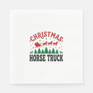 Kerstmis Paard Truck Western Kerstman Slede Ontwer Servet