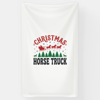 Kerstmis Paard Vrachtwagen Western Kerstman Slede  Spandoek