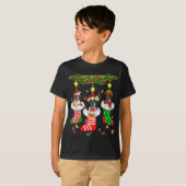 Kerstmis Pajama Boxer Hondenliefhebber Xmas Socks T-shirt (Voorkant volledig)