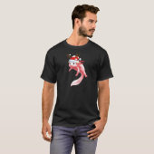 Kerstmis Pajama Dabbing Axolotl Santa Hat Reindee T-shirt (Voorkant volledig)