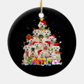 Kerstmis Pajama Maltese boom Xmas cadeaus pap Keramisch Ornament (Achterkant)