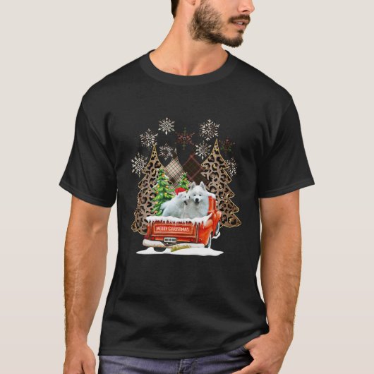 Kerstmis Pajama Trees Pset Leopard Family Samoye T-shirt (Voorkant)