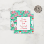 Kerstmis Palm Beach Kerstman Cadeaubijlage Notitiekaartje (Voorkant / Achterkant in situ)