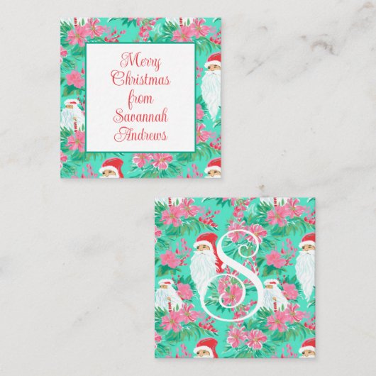 Kerstmis Palm Beach Kerstman Cadeaubijlage Notitiekaartje (Voorkant / Achterkant)