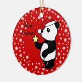 Kerstmis Panda Stocking Keramisch Ornament (Links)