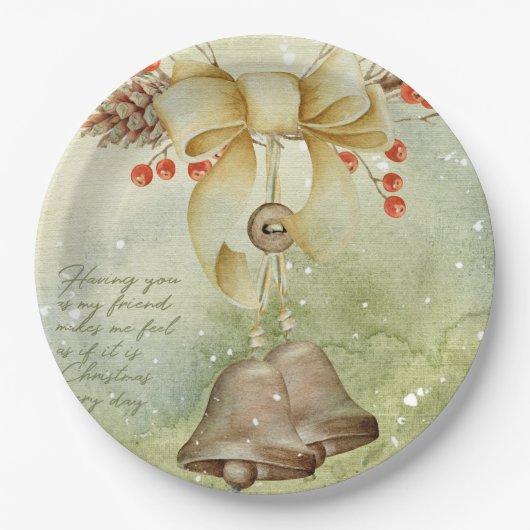 Kerstmis Papieren Bordje (Voorkant)