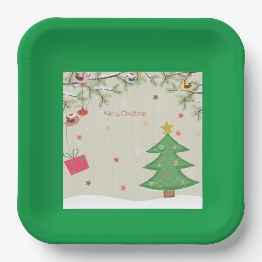 Kerstmis Papieren Bordje (Voorkant)